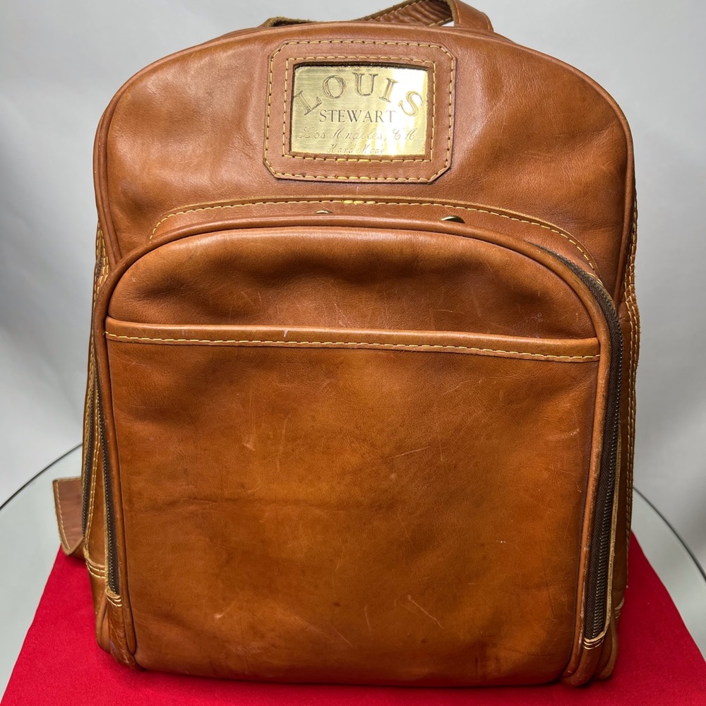 Louis Stewart Tan Genuine Leather Backpack